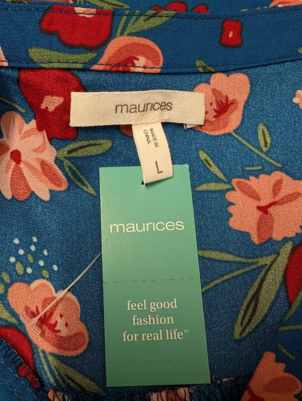 Maurices Size L Multicolor Floral Sleeveless V-Neck Blouse Top Poly NWT - Picture 6 of 7